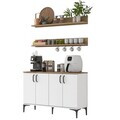 Dulap multifunctional, Hanah Home, JE234, PAL melaminat, Alb/Maro
