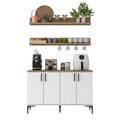 Dulap multifunctional, Hanah Home, JE234, PAL melaminat, Alb/Maro