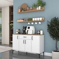 Dulap multifunctional, Hanah Home, JE233, PAL melaminat, Alb/Maro