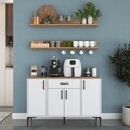 Dulap multifunctional, Hanah Home, JE233, PAL melaminat, Alb/Maro