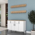 Dulap multifunctional, Hanah Home, JE233, PAL melaminat, Alb/Maro