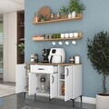 Dulap multifunctional, Hanah Home, JE233, PAL melaminat, Alb/Maro