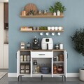 Dulap multifunctional, Hanah Home, JE233, PAL melaminat, Alb/Maro