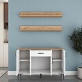 Dulap multifunctional, Hanah Home, JE233, PAL melaminat, Alb/Maro