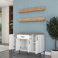 Dulap multifunctional, Hanah Home, JE233, PAL melaminat, Alb/Maro