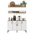 Dulap multifunctional, Hanah Home, JE233, PAL melaminat, Alb/Maro