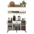 Dulap multifunctional, Hanah Home, JE233, PAL melaminat, Alb/Maro