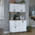 Dulap multifunctional, Hanah Home, JE213, 120x218.6x45 cm, PAL melaminat, Alb/Maro