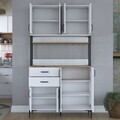 Dulap multifunctional, Hanah Home, JE213, 120x218.6x45 cm, PAL melaminat, Alb/Maro
