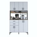 Dulap multifunctional, Hanah Home, JE213, 120x218.6x45 cm, PAL melaminat, Alb/Maro