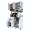 Dulap multifunctional, Hanah Home, JE213, 120x218.6x45 cm, PAL melaminat, Alb/Maro