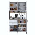 Dulap multifunctional, Hanah Home, JE213, 120x218.6x45 cm, PAL melaminat, Alb/Maro