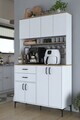 Dulap multifunctional, Hanah Home, JE212, 120x204.2x45 cm, PAL melaminat, Alb/Maro