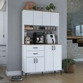 Dulap multifunctional, Hanah Home, JE212, 120x204.2x45 cm, PAL melaminat, Alb/Maro