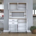 Dulap multifunctional, Hanah Home, JE212, 120x204.2x45 cm, PAL melaminat, Alb/Maro