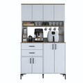 Dulap multifunctional, Hanah Home, JE212, 120x204.2x45 cm, PAL melaminat, Alb/Maro
