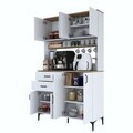 Dulap multifunctional, Hanah Home, JE212, 120x204.2x45 cm, PAL melaminat, Alb/Maro