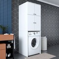 Dulap masina de spalat, Hanah Home, KD114, 65x193.6x62.5 cm, PAL melaminat, Alb