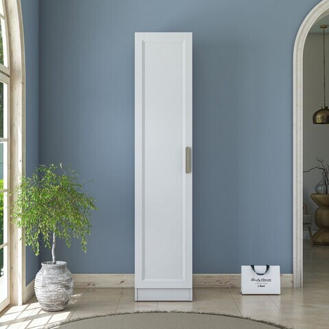 Dulap pentru haine, Hanah Home, BA217, 45x210x57.5 cm, PAL melaminat, Alb