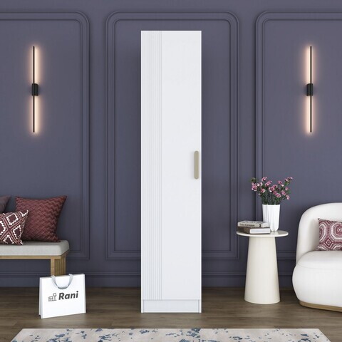 Dulap pentru haine, Hanah Home, BA219, 45x210x57.5 cm, PAL melaminat, Alb