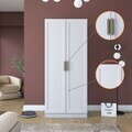 Dulap pentru haine, Hanah Home, BA203, 90x210x57.5 cm, PAL melaminat, Alb