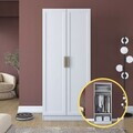 Dulap pentru haine, Hanah Home, BA203, 90x210x57.5 cm, PAL melaminat, Alb