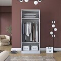 Dulap pentru haine, Hanah Home, BA203, 90x210x57.5 cm, PAL melaminat, Alb