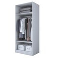 Dulap pentru haine, Hanah Home, BA203, 90x210x57.5 cm, PAL melaminat, Alb