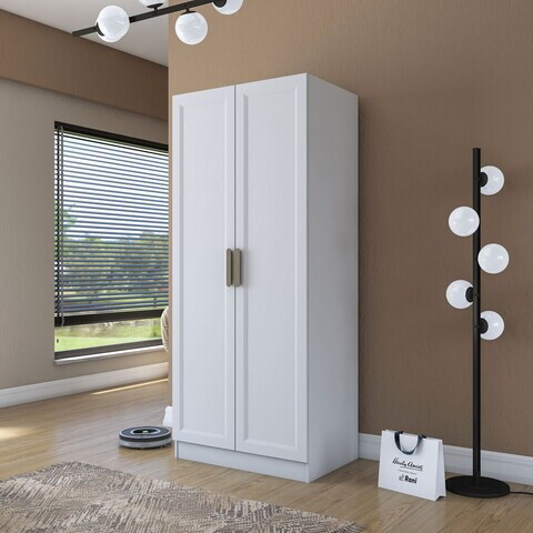 Dulap pentru haine, Hanah Home, BA201, 90x210x57.5 cm, PAL melaminat, Alb