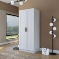 Dulap pentru haine, Hanah Home, BA201, 90x210x57.5 cm, PAL melaminat, Alb