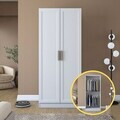Dulap pentru haine, Hanah Home, BA201, 90x210x57.5 cm, PAL melaminat, Alb