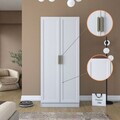 Dulap pentru haine, Hanah Home, BA201, 90x210x57.5 cm, PAL melaminat, Alb