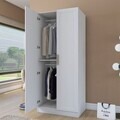 Dulap pentru haine, Hanah Home, BA201, 90x210x57.5 cm, PAL melaminat, Alb