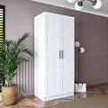 Dulap pentru haine, Hanah Home, BA189, 90x210x57.5 cm, PAL melaminat, Alb