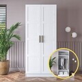Dulap pentru haine, Hanah Home, BA189, 90x210x57.5 cm, PAL melaminat, Alb