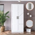 Dulap pentru haine, Hanah Home, BA189, 90x210x57.5 cm, PAL melaminat, Alb