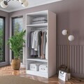 Dulap pentru haine, Hanah Home, BA189, 90x210x57.5 cm, PAL melaminat, Alb