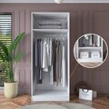 Dulap pentru haine, Hanah Home, BA189, 90x210x57.5 cm, PAL melaminat, Alb