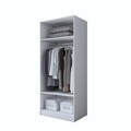 Dulap pentru haine, Hanah Home, BA189, 90x210x57.5 cm, PAL melaminat, Alb