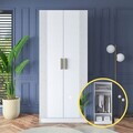 Dulap pentru haine, Hanah Home, BA181, 90x210x57.5 cm, PAL melaminat, Alb