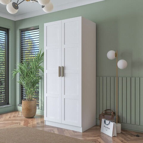Dulap pentru haine, Hanah Home, BA187, 90x210x57.5 cm, PAL melaminat, Alb