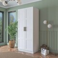 Dulap pentru haine, Hanah Home, BA187, 90x210x57.5 cm, PAL melaminat, Alb