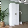Dulap pentru haine, Hanah Home, BA187, 90x210x57.5 cm, PAL melaminat, Alb