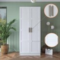 Dulap pentru haine, Hanah Home, BA187, 90x210x57.5 cm, PAL melaminat, Alb