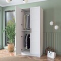 Dulap pentru haine, Hanah Home, BA187, 90x210x57.5 cm, PAL melaminat, Alb