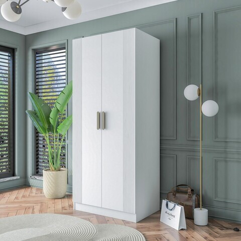 Dulap pentru haine, Hanah Home, BA179, 90x210x57.5 cm, PAL melaminat, Alb