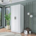 Dulap pentru haine, Hanah Home, BA179, 90x210x57.5 cm, PAL melaminat, Alb