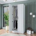Dulap pentru haine, Hanah Home, BA179, 90x210x57.5 cm, PAL melaminat, Alb