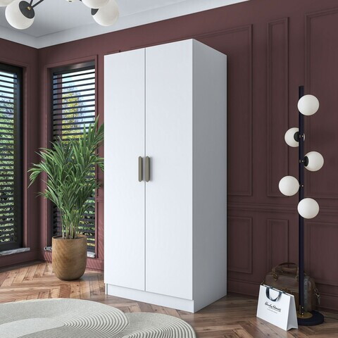 Dulap pentru haine, Hanah Home, BA161, 90x210x57.5 cm, PAL melaminat, Alb