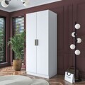 Dulap pentru haine, Hanah Home, BA161, 90x210x57.5 cm, PAL melaminat, Alb